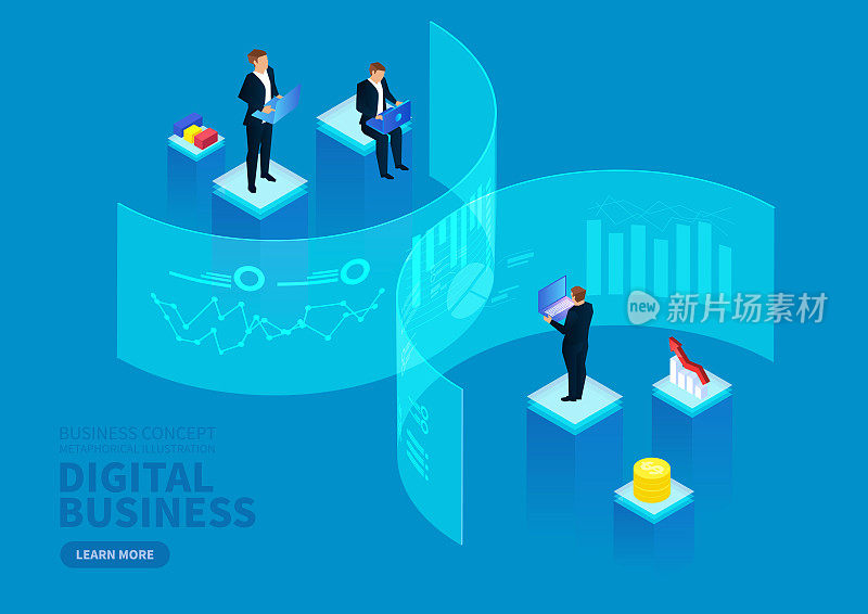 Commercial digital technology financial strategy, data visualization concept